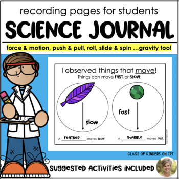 Preview of Force & Motion: Push and Pull Gravity Science Journal Kindergarten & First