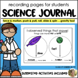 Force & Motion: Push and Pull Gravity Science Journal Kind