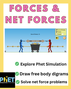 Preview of FORCES, NET FORCES AND FREE BODY DIAGRAMS