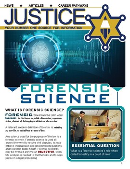 Preview of FORENSIC SCIENCE - Criminal Justice Periodical and Worksheet