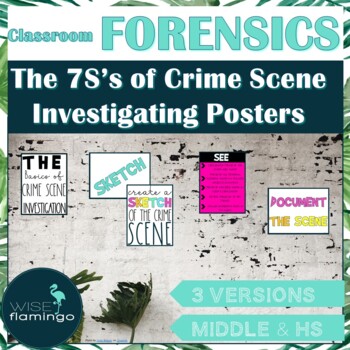 Preview of FORENSICS The 7S's of Crime Scene Investigation Posters PRINT SCIENCE CLASSROOM