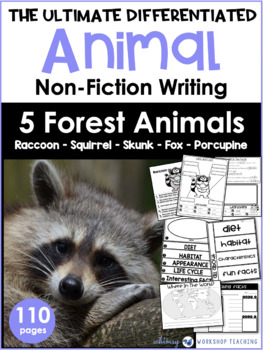 Preview of FOREST ANIMALS Non Fiction Differentiated Research Posters Writing Templates