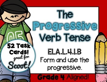 Preview of Progressive Verb Tenses Task Cards