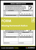 Form - Missing Homework Notice or Slip - Fill In FAST!