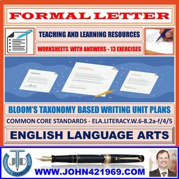 Preview of FORMAL LETTER WRITING - WORKSHEETS WITH ANSWERS