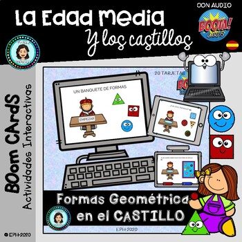 Preview of FORMAS geométricas CASTILLOS - Boom Cards Distance Learning (Spanish)