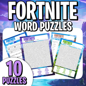 Preview of FORNITE - WORD PUZZLES - Fun Activities! Word Search, Cryptogram, Unscramble