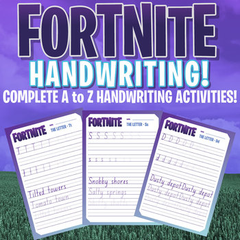 Preview of FORTNITE - A to Z Handwriting Program