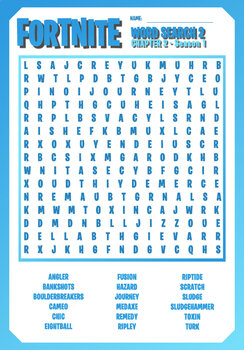 fortnite chapter 2 season 1 puzzles word search mazes by the