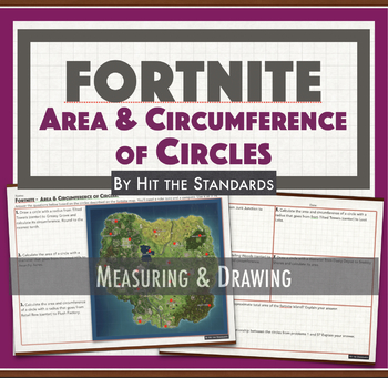 Fortnite Math Game Area And Circumference Of Circles Activity Tpt - 