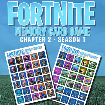 Fortnite Memory Card Game 60 Printable Cards Chapter 2 Season 1