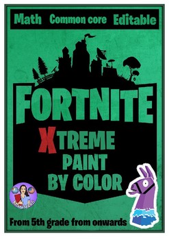 Preview of FORTNITE - Paint by color. Xtreme - EDITABLE