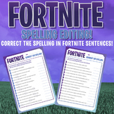 FORTNITE - Spelling Editing Activity - Language Convention