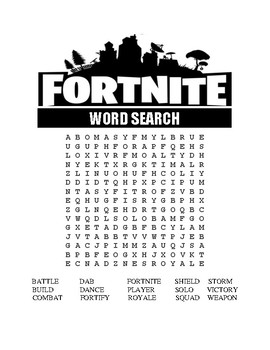 FORTNITE WORD SEARCHES by A Plus Resources | Teachers Pay Teachers