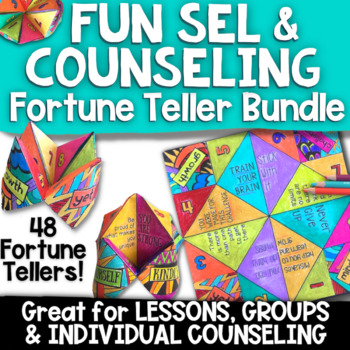 Preview of SOCIAL EMOTIONAL LEARNING Fortune Tellers!  Fun SEL Lessons & Group Activities