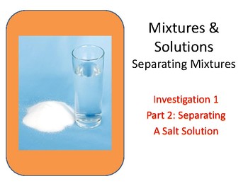 Preview of FOSS: Mixtures & Solutions Investigation 1 Part 2