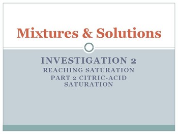 Preview of FOSS: Mixtures & Solutions Investigation 2 Part 2