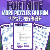 FORTNITE - WORD SEARCHES & CROSS WORDS - 7 Puzzles - Fortn