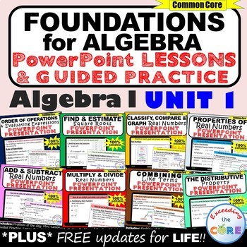 Preview of FOUNDATIONS FOR ALGEBRA Lessons & Practice DIGITAL BUNDLE (Algebra 1 Curriculum)