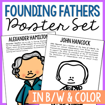 Preview of FOUNDING FATHERS Posters | Social Studies Bulletin Board | Note Pages Activity