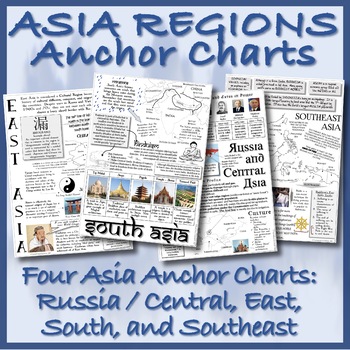 Preview of ASIA GEOGRAPHY UNITS: FOUR ANCHOR CHARTS -- Cultural and Physical Geography