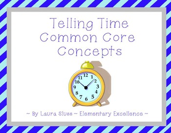 Preview of Time Concepts: 4 Interactive Clock Smartboard Lessons (Common Core Aligned)