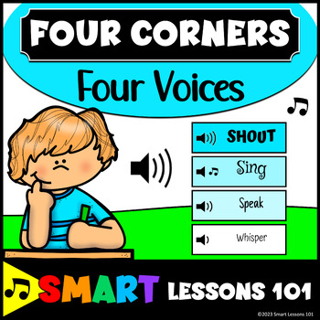 Preview of FOUR VOICES 4 CORNERS Game Different Voices Music Game Four Corners Activity