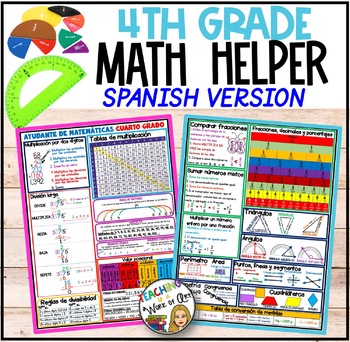 Preview of FOURTH GRADE MATH REFERENCE SHEETS- Spanish Version