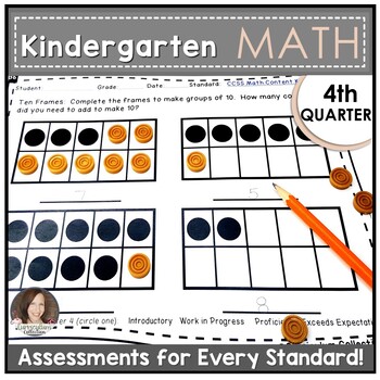Preview of Kindergarten Math Assessments | Kindergarten Math Review and End of Year Tests