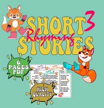 Preview of FOX IN SOCKS 3 RHYMING SHORT STORIES-WORDPLAY FUNNY TALES ABOUT FOXES