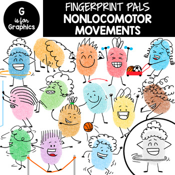 Preview of FP Pals Non-Locomotor Movements Clipart