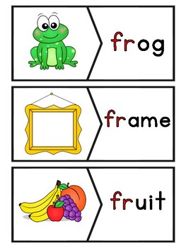 fr blends phonics center picture and word match puzzles by teach fun