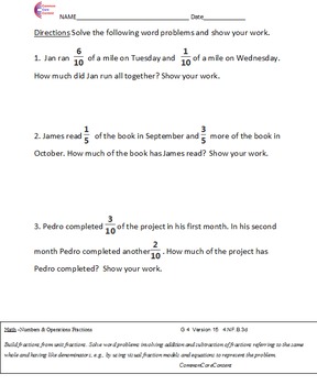 3Nf 4Nf 5Nf 6Nf Fraction And Ratio Word Problems All Standards Grades 3,4,5, 6