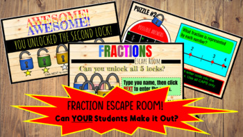 Preview of FRACTION ESCAPE ROOM | GOOGLE FORMS