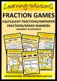 FRACTION GAMES & ACTIVITIES - Equivalence, Improper Fracti