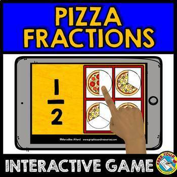 Preview of IDENTIFY PIZZA FRACTION ACTIVITY MATH BOOM CARDS DIGITAL GAME GEOMETRY CENTER