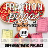 FRACTION PIZZA PROJECT BUNDLE: differentiated 2nd, 3rd, 4th grade