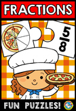 PIZZA FRACTIONS ACTIVITY MATH GAME PUZZLE FLASH CARD MATCH