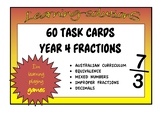 FRACTIONS - 60 TASK CARDS - Year 4 Fraction Skills - Austr