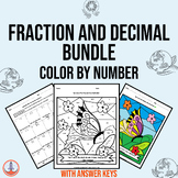 Fractions and Decimals Color by Number: Coloring Worksheet