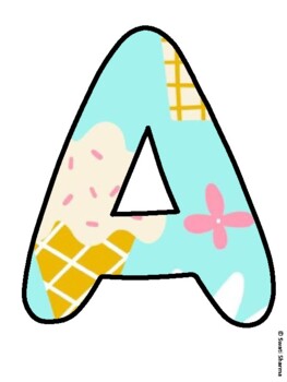 FRACTIONS ARE SWEET! Ice Cream Bulletin Board Letters by Swati Sharma
