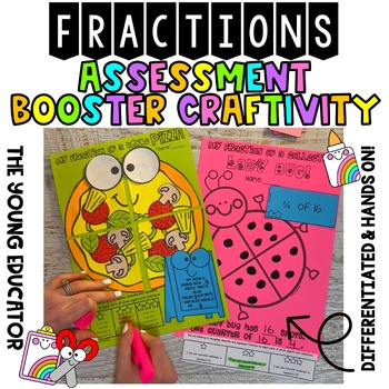 Preview of FRACTIONS - ASSESSMENT BOOSTER CRAFTIVITY - HALF, QUARTER, EIGHTHS
