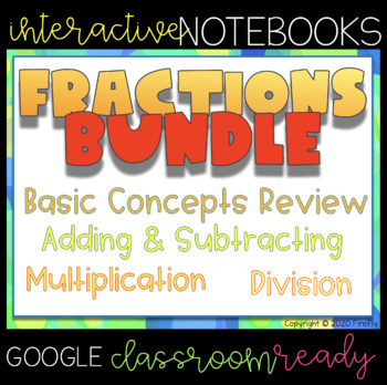 Preview of FRACTIONS BIG Bundle of Interactive Notebooks in Google Slides