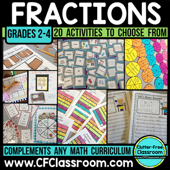 Preview of Fraction Activities for 3rd Grade Standards Based Hands On Conceptual Learning