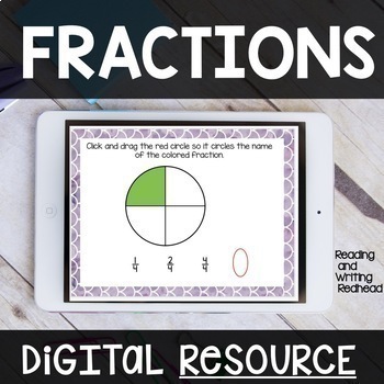 Preview of FRACTIONS DIGITAL Task Cards for use with Google™ Drive| Paperless