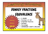 FRACTIONS - EQUIVALENCE - 5 DONKEY CARD GAMES - Fractions/