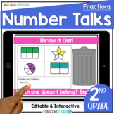 FRACTIONS Digital Number Talks - Second Grade Math Warm Ups