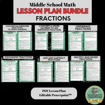 Preview of FRACTIONS LESSON PLAN BUNDLE for Middle School Math