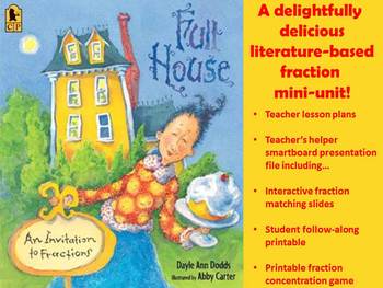 Preview of FRACTIONS - Lit-based Mini-Unit for Full House by Dayle Ann Dodds - CCSS-aligned