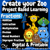 FRACTIONS Project Based Learning CREATE ZOO PBL Math Enric